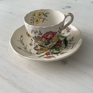 Vintage Spode Copeland England Tea Cup And Saucer Set "Gainsborough"